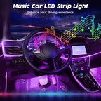 Interior Car Lights, SAMGCHI USB Car LED Strip Lights, Car Ambient Lighting Kit with 236 inches Fiber Optic, RGB EL Wire Lights APP and RF Remote Control Music Sync and DIY Mode DC 12V