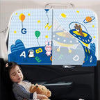 Car Sun Shade for Baby - EOHMAK Car Side Window Sun Shade Cover Upgrade Double Opening Car Interior Curtain Sun Blocker Blind (Alphabet Planet, 2 Pack)
