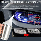 Car Headlight Restoration Kit, Auto Headlight Lens Polish Repair Kit Atomizing Cup Headlight Vapor Renovation Tool with 200ml Liquid for Repair of Scratch,Yellowed, Haze, Oxidized, Cracked Headlights