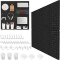 FZK Peg board Kit, Peg Board with Hooks, Includes 4 Black Pegboards and Accessories, Plastic Pegboard,Pegboard Wall Organizer