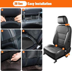 2 Pack Car Backseat Organizer with Foldable Table Tray, 12 Storage Pockets Kick Mats Protector Tablet Holder for Family Travel (Black)