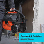 BLACK+DECKER Shop Vacuum Wet and Dry, 4 Gallon 5.0 Peak HP Wet/Dry Vacuum, Quiet Operation with Muffler, Long Reach Cleaning 