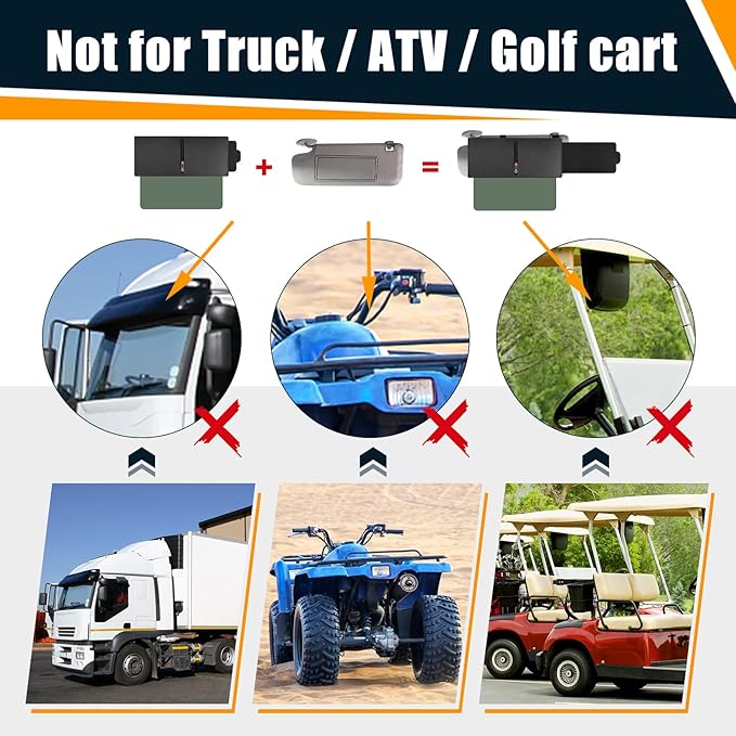 Veharvim Sun Visor Extender for Car (Polarized, Zipper Slider& Prevents Fingerprints, UV400, PC Lens), Visor Extender Attachment for Car Visor, Anti-Glare for Safe Driving (Passenger Side)