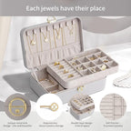 Vlando Jewelry Boxes for Women,2 Layers Jewelry Box with Lock,Birthday Gifts for Women Girls,Jewelry Organizers for Earrings 