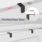 SWTYMIKI Over The Door Hooks Organizer - Multi-Functional Door Hanger with 16 Hooks & 2 Mesh Baskets, Long Coat Rack for Bath