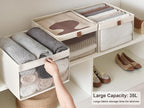 StorageWorks Closet Storage Bins, Extra Large Storage Baskets with Clear Window and Handles, Foldable Fabric Organizer for Cl