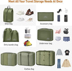 Packing Cubes for Travel - 8 Set Luggage Organizer Bags for Family, Mesh Breathable Packing Cubes for Suitcases Durable Trave