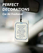 Preppy Blue Christian Air Freshener 4 Pcs, Coquette Blue Bow Religious Bible Verse Hanging Air Freshener for Cars Closet Draw