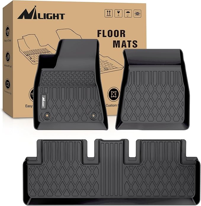 Nilight TPE Floor Mats for Tesla Model 3 2020 2021 2022 2023,All Weather Custom Fit Heavy Duty Floor Liners