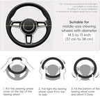 Wood Grain Steering Wheel Cover Microfiber Leather Breathable Anti Slip Universal Protector 14.5-15 inch Car Interior Accesso