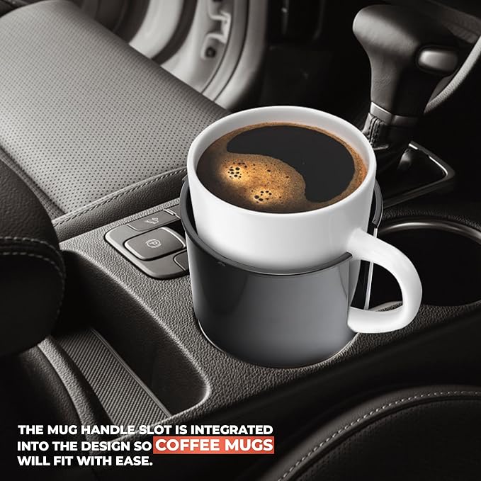 Car Cup Holder Expander - Fits Hydro Flasks 32/40 oz, Nalgene, Yeti & Large Bottles up to 3.8 inches Wide - for Car up to 3.2