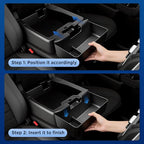 Center Console Hanging Organizer Tray for Chevy Silverado/Sierra 1500(2019-2026) & Silverado/Sierra 2500HD 3500HD(2020-2026) Accessories(Split-Bench Folding Seat Only) Black