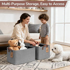 CHICVITA 4 Pack Large Storage Baskets for Shelves, Foldable Storage Bins for Clothes Towels Organization, Toy Organizer Bins 