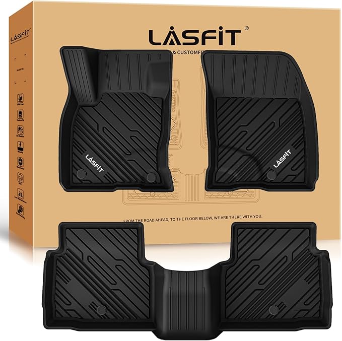 LASFIT Floor Mats for Ford Escape 2020-2025 2026 (NOT Fit Hybrid) TPE Custom Fit Car Floor Liners All Weather Protector, Front and Rear Mats, 3pcs Black