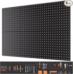 INCLY 6 Pack 12"x12" Black Metal Pegboard Panels, Heavy Duty Pegboard Wall Organizer with Frame, Black Peg Board for Walls, G