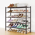 Smiry Shoe Rack, 5 Tier Long Bamboo Shoe Organizer, Stackable Free Standing Wooden Shoe Storage Shelf for Closet, Entryway, F