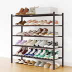 Smiry Shoe Rack, 5 Tier Long Bamboo Shoe Organizer, Stackable Free Standing Wooden Shoe Storage Shelf for Closet, Entryway, F