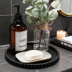 HighHerz Silicone Bathroom Countertop and Vanity Tray-10 Inch Round Silicone Bathroom Tray, Modern Bathroom Decor, Coffee Tab