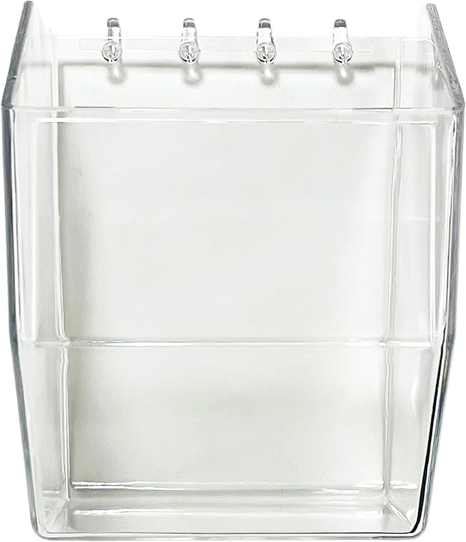 Clear Acrylic Pegboard Bins, 4-Pack, Snap-On Storage Cups for Standard Pegboard, Garage Workbench Organizer for Screws, Nails