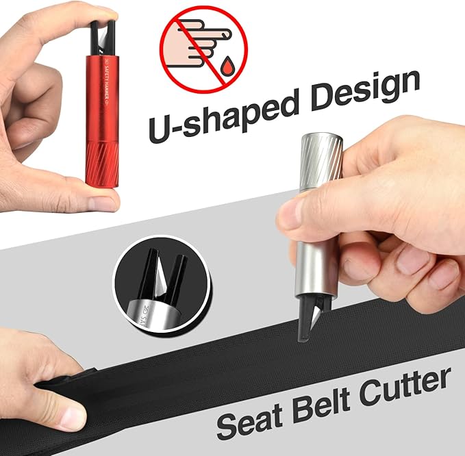 Mini Car Safety Hammer Car Window Breaker Tool and Seatbelt Cutter Car Glass Breaker Emergency Escape Tool SafeHammer Glass B