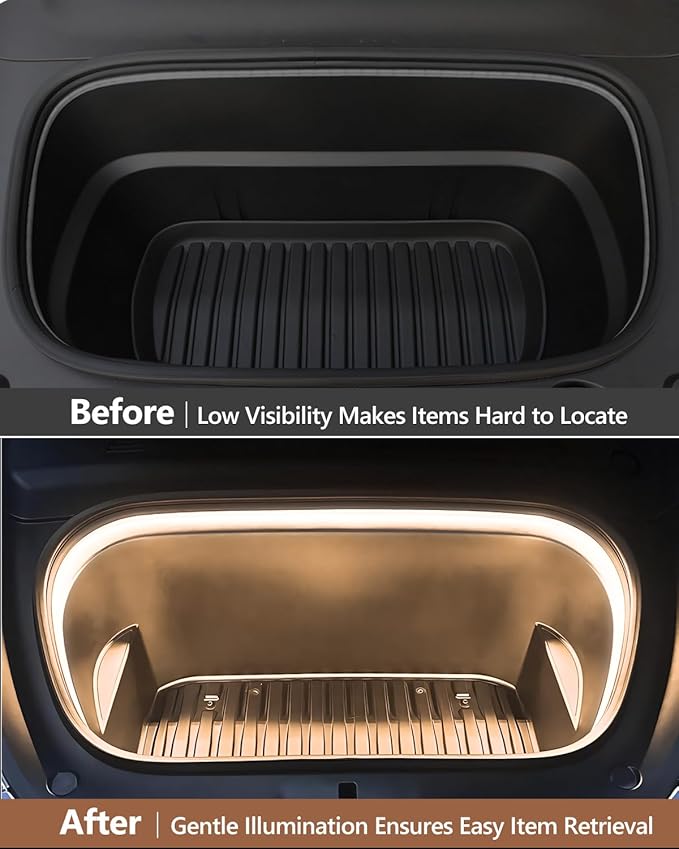 2025 Tesla Frunk LED Strip Model 3 Highland 2024 2025 Flexible Silicone Waterproof Interior Lighting Bar Tesla Front Trunk Accessories Ambient Lights