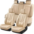 Coverado Car Seat Covers Full Set, Faux Leather Seat Covers for Car, Luxury Automotive Seat Covers Waterproof Car Seat Protec