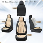 Coverado Automotive Seat Covers Front Seats, Seat Covers 2 Pack, Beige Car Seat Cover, Waterproof Auto Seat Covers, Car Seat 