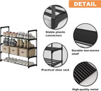 Calmootey 4-Tier Shoe Rack, Tall Large Capacity 20 Pairs Shoes Storage Organizer, Stackable Wide Shoe Shelf for Entryway, Hal