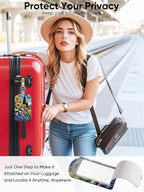 Luggage Tags Built-in Anti-Loss Tracker, Luxury Leather Luggage Tags for Suitcase, Travel Bags, Backpacks, Travel Organizer f