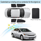 Front Side Half Window Shade Foldable Custom Fit for Honda Civic 2012-2015 Car Window Shades for Side Window Sun Shade UV Protection Heat Insulation for Camping Sleeping 4PCS