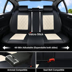 Coverado Car Seat Covers Full Set, Faux Leather Seat Covers for Car, Waterproof Car Seat Protectors 5 Seats, Automotive Seat 