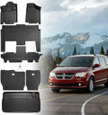 Floor Mats for Chrysler Town & Country 2008-2010 2011 2012 2013-2016(ONLY Stow'n Go) & for Dodge Grand Caravan 2008-2015 2016-2018 2019-2021,TPE Custom Floor Liners & Seatback Mat & Cargo Liner