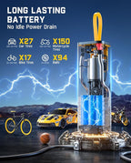 Fanttik X9 APEX Portable Air Compressor for Car Tires, 35s Fast Inflation, 150PSI Cordless Tire Inflator with Light and Power Bank, Suitable for SUV, Sedan, Motorcycle, Bike, Ball
