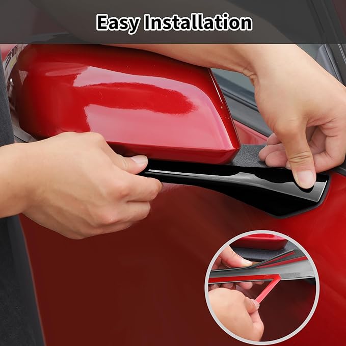 Rearview Side Mirror Decoration Trim Cover Compatible with Mustang IExterior Accessories 2024 2025(Black)