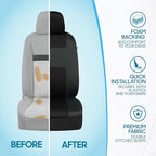 BDK PolyPro Car Seat Covers Full Set in Reverse Charcoal, Front and Rear Split Bench Seat Covers for Cars, Easy to Install Ca