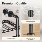 Timate F4 Wall Mounted Clothes Rack Industrial Pipe Clothing Rack for Hanging Clothes, Expandable Garment Rack Heavy Duty War