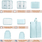 Packing Cubes for Travel - 8 Set Luggage Organizer Bags for Family, Mesh Breathable Travel Essentials Bags Set Durable Travel