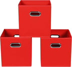 Fabric storage bins Cubes, Fabric Cube Organizer with Handle, Foldable Cube Bins for Cloth or Accessary Storage, 11x11x11, Se