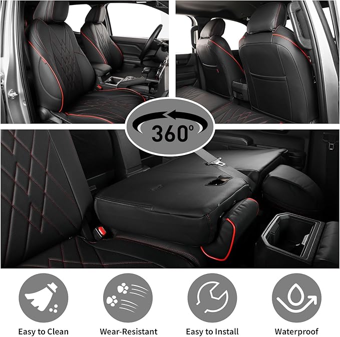 EKR Tacoma Car Seat Covers Custom for Select Toyota Tacoma (Only for Hybrid) 2024 2025 2026 Double cab TRD Sport,TRD Off-Road