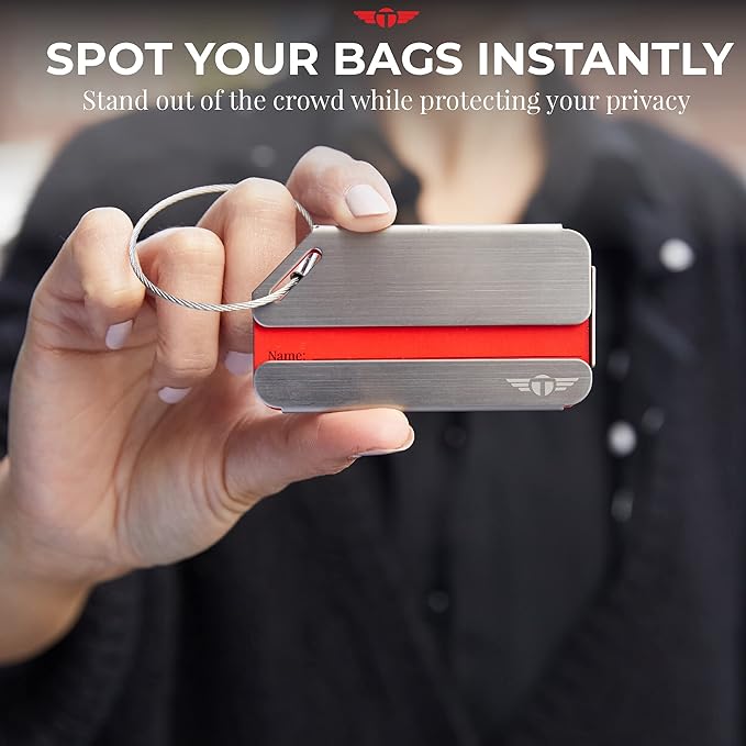 Original Indestructible Luggage Tags for Travel Stand Out with Stainless Steel Privacy Personalized Luggage Tags with Free Sm