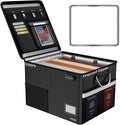 5200℉ Fireproof Document Box with Lock, Waterproof File Organizer with Handle, Portable Collapsible Filing Cabinet with Refle