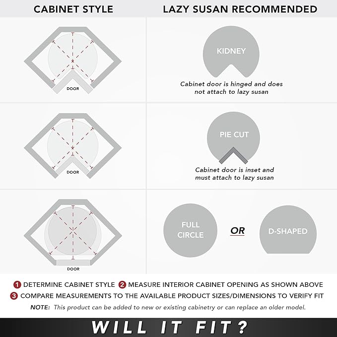 REV-A-SHELF Value Line Polymer Kidney 2-Shelf Lazy Susans for Corner Base Cabinets