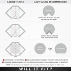 REV-A-SHELF Value Line Polymer Kidney 2-Shelf Lazy Susans for Corner Base Cabinets