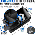 Car Trunk Organizer - Large Collapsible Storage Box with Adjustable Compartments - Heavy-Duty Cargo Organizer for SUV, Truck &