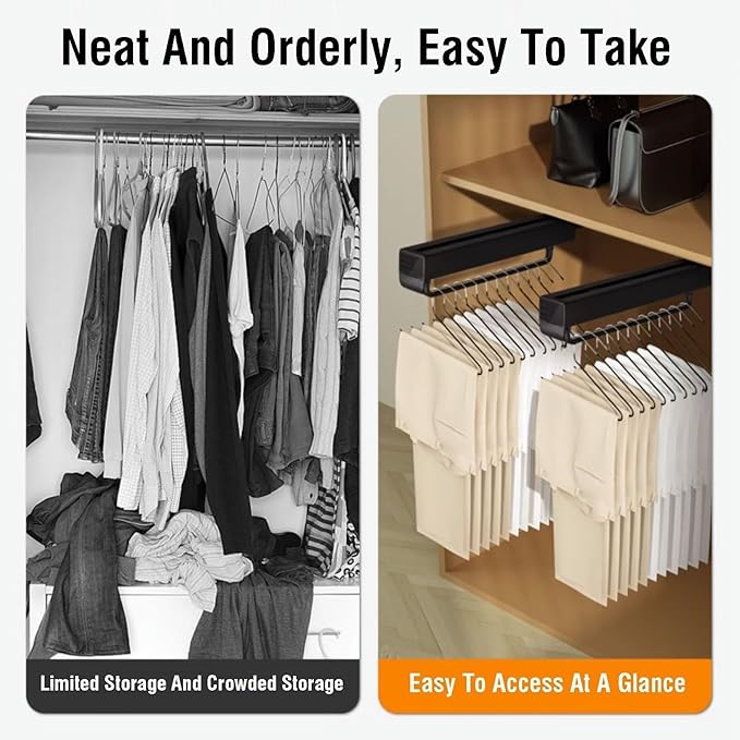 Pull Out Trousers Rack,Extendable Clothes Rail,Extendable Pull Out Closet Rod, Pull Out Clothes Rail 33-63 Cm,Used For Wardro
