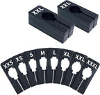 Vantasii 40 Pack Rectangular Black Plastic Clothing Size Closet Rack Dividers Hangers, Preprinted in 8 Sizes XXS, XS, S, M, L