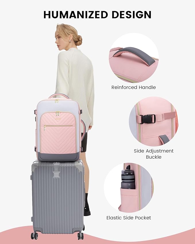 LOVEVOOK Large Travel Backpack for Women, TSA Carry on Backpack for Airplanes, 40L Personal Item Travel Bag for Women fits 17