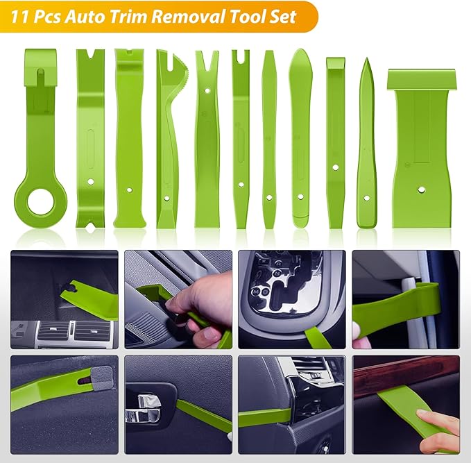 GOOACC 102Pcs Trim Removal Tool, Auto Push Pin Nylon Bumper Retainer Clip Set Fastener Terminal Remover Tool Round Handle Cro
