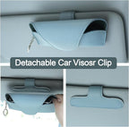 Magnetic Sunglass Holder for Car Visor, Travel Sunglasses Case with Clip for Purse, Eyeglasses Case