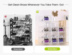 Kuject X-Large Shoe Storage Boxes Organizers Clear Plastic Stackable 12 Pack, Shoe Rack & Holder Substitute, Sneaker Containe